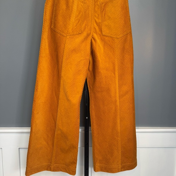 Manoush Paris Saffron Burnt Orange Corduroy Wide Leg Pants US 6 - Picture 8 of 11